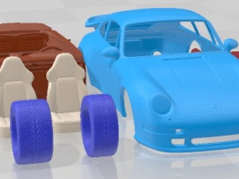 Porsche 911 993 1996 Turbo auto stampabile Modello di stampa 3D