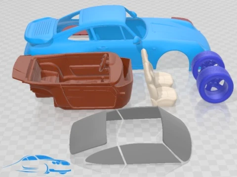 Porsche 911 993 1996 Turbo auto stampabile Modello di stampa 3D