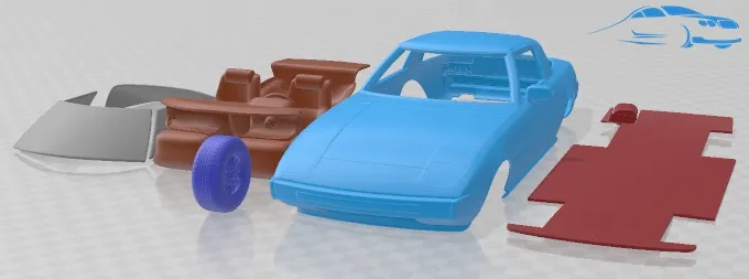 Mazda RX-7 1978 Printable Car 3D Print Model .c4d .max .obj .3ds .fbx .stl .blend