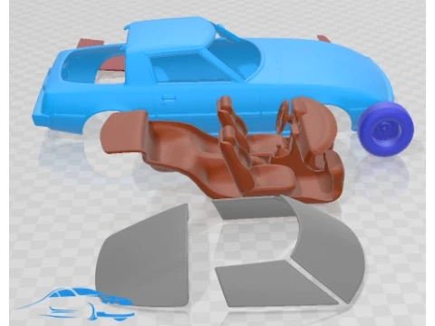 Mazda RX-7 1978 Printable Car 3D Print Model