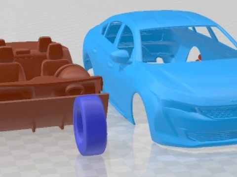푸조 508 GT 2019 인쇄 가능한 자동차 3D 프린트 모델