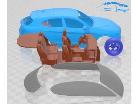 Alfa Romeo Stelvio Quadrifoglio 2018 Printable Car 3D Print Model