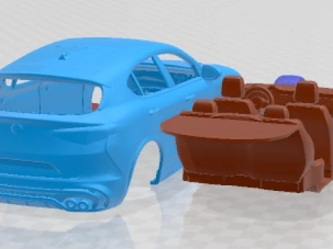 Alfa Romeo Stelvio Quadrifoglio 2018 Printable Car 3D Print Model