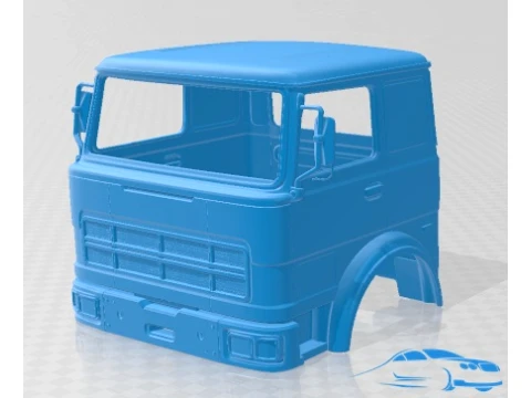 Fiat 619 N1 1971 Karoser Kabinli Kamyon Yazdırılabilir 3D Baskı Modeli