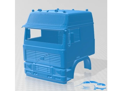 Volvo F10 1987 Kabinli Kamyon Yazdırılabilir 3D Baskı Modeli