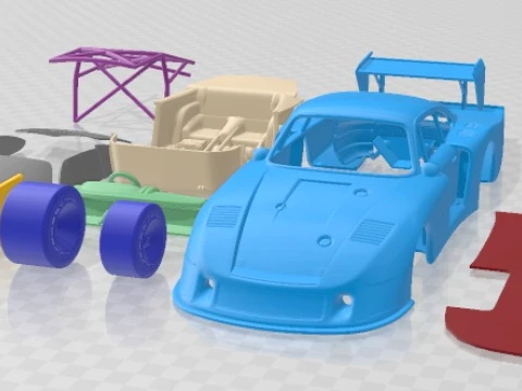 Porsche 935-78 Moby Yazdırılabilir Araba 3D Baskı Modeli