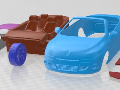Renault Megane Coupe Cabrio 2011 Yazdırılabilir Araba 3D Baskı Modeli
