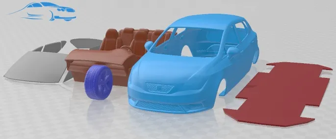 Seat Ibiza 5 Door 2013 Printable Car 3D Print Model .c4d .max .obj .3ds .fbx .stl .blend 