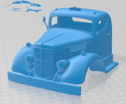 Caminh&atilde;o cabine branco WC 22 1955 para impress&atilde;o Modelo de Impressão 3D .c4d .max .obj .3ds .fbx .stl .blend 