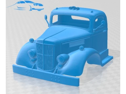 Beyaz WC 22 1955 Kabinli Kamyon Yazdırılabilir 3D Baskı Modeli