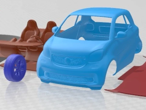 Smart ForTwo 2015 Yazdırılabilir Araba 3D Baskı Modeli