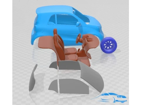 Smart ForTwo 2015 印刷可能な車 3Dプリントモデル