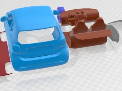 Smart ForTwo 2015 印刷可能な車 3Dプリントモデル