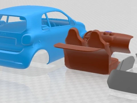 Smart ForTwo 2015 印刷可能な車 3Dプリントモデル
