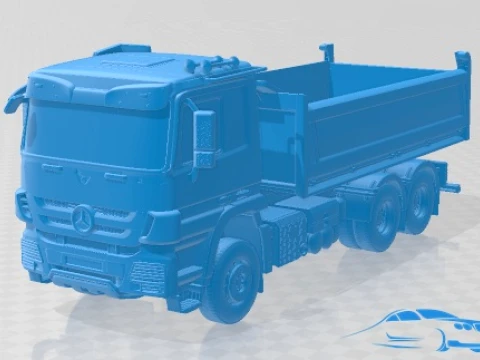 Mercedes Benz Actros Kipper 3 2014 afdrukbare vrachtwagen 3D printmodel
