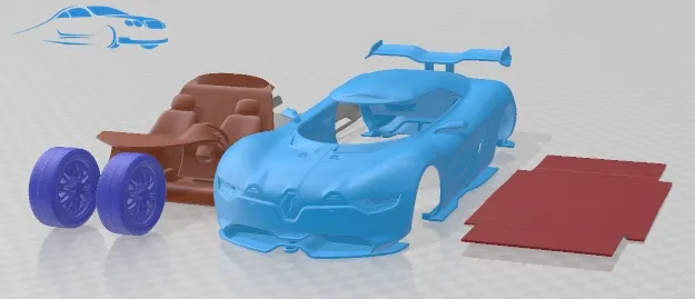 Renault Alpine A110-50 2012 Printable Car 3D Print Model .c4d .max .obj .3ds .fbx .stl .blend 