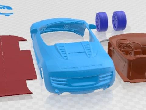 Carro para imprimir Audi R8 Spyder V10 2014 Modelo de Impressão 3D