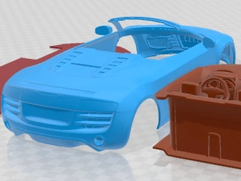 Carro para imprimir Audi R8 Spyder V10 2014 Modelo de Impressão 3D