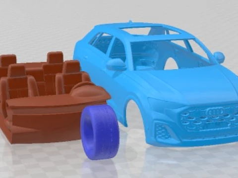 Audi SQ8 55 TFSI 2024 Printable Car 3D Print Model