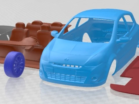Renault Clio 3 Door 2010 Printable Car 3D Print Model