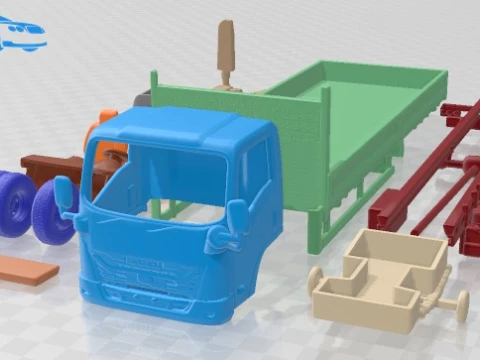 Isuzu ELF vaste vrachtwagen 2024 afdrukbaar 3D printmodel