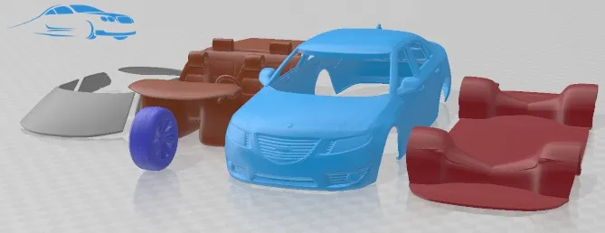 Saab 9-5 2010 Printable Car 3D Print Model .c4d .max .obj .3ds .fbx .stl .blend 