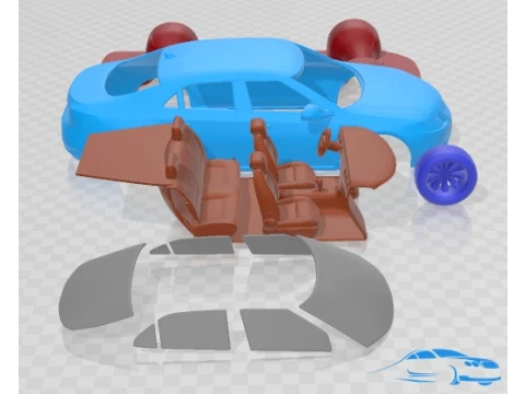 Saab 9-5 2010 Printable Car 3D Print Model