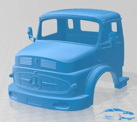 Mercedes Benz LAK 2624 1974 Cabin Truck Printable 3D Print Model .c4d .max .obj .3ds .fbx .stl .blend 