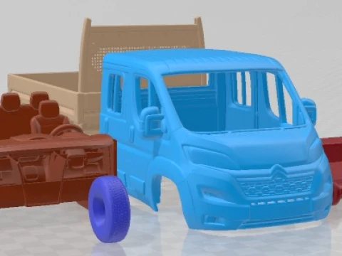 Citroen Jumper Crew Cab Truck 2023 stampabile Modello di stampa 3D