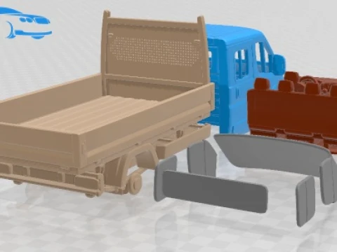 Citroen Jumper Crew Cab Truck 2023 stampabile Modello di stampa 3D