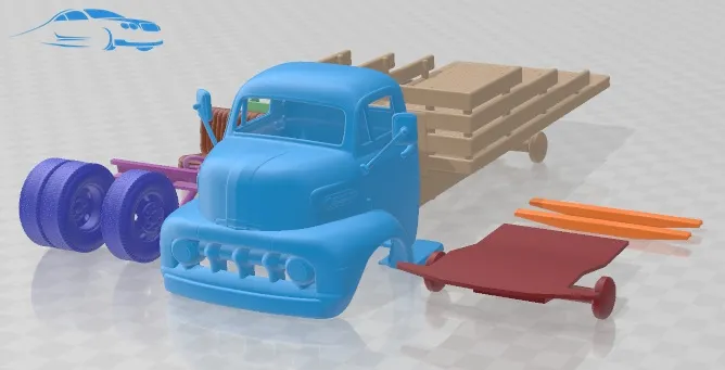COE Truck 1952 Printable 3D Print Model .c4d .max .obj .3ds .fbx .stl .blend