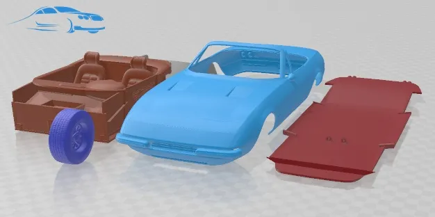 Ferrari Daytona Spider 1968 Printable Car 3D Print Model .c4d .max .obj .3ds .fbx .stl .blend 