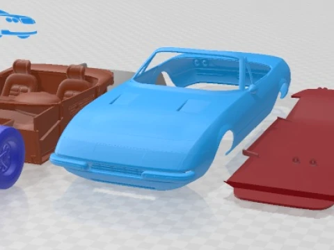 Ferrari Daytona Spider 1968 Printable Car 3D Print Model