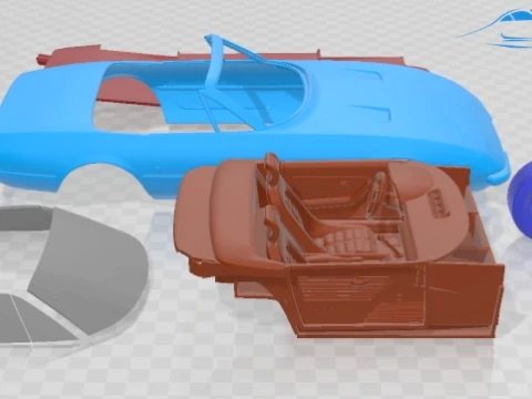 Ferrari Daytona Spider 1968 Printable Car 3D Print Model