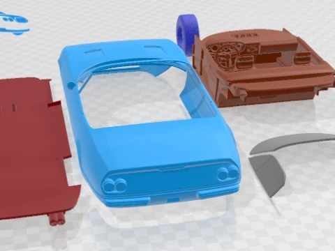 Ferrari Daytona Spider 1968 Printable Car 3D Print Model