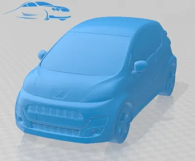 Peugeot 107 2013 Printable Car 3D Print Model .c4d .max .obj .3ds .fbx .stl .blend 