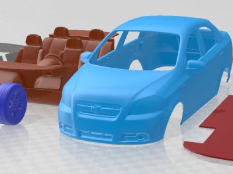 Chevrolet Aveo Sedan LS 2006 Printable Car 3D Print Model
