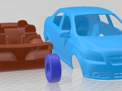 Carro para imprimir Chevrolet Aveo Sedan LS 2006 Modelo de Impressão 3D