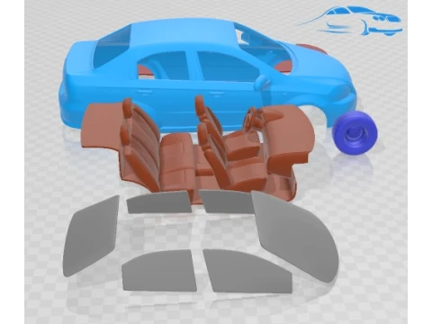 Carro para imprimir Chevrolet Aveo Sedan LS 2006 Modelo de Impressão 3D
