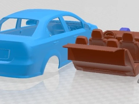 Carro para imprimir Chevrolet Aveo Sedan LS 2006 Modelo de Impressão 3D