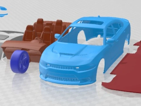 Dodge Charger SRT Hellcat 2019 Printable Car 3D Print Model
