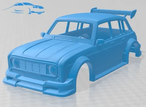 Renautl 4 Tuning Printable Body Car 3D Print Model .c4d .max .obj .3ds .fbx .stl .blend 