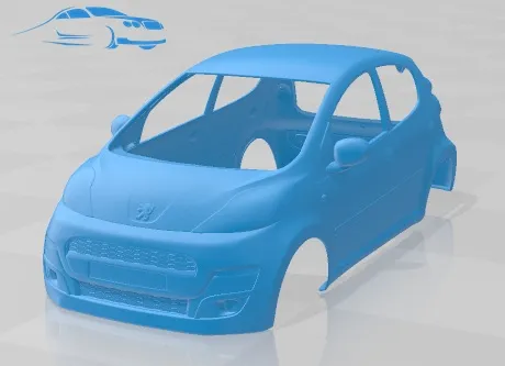 Peugeot 107 5 Door 2013 Printable Body Car 3D Print Model .c4d .max .obj .3ds .fbx .stl .blend