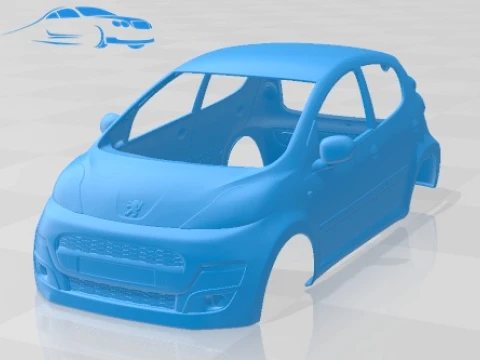 标致 107 5 门 2013 年可打印车身汽车 3D 打印模型
