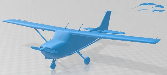 Cessna 172 Light Aircraft Printable 3D Print Model .c4d .max .obj .3ds .fbx .stl .blend