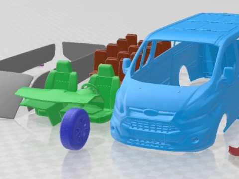 Furgoneta Tourneo Custom L2H1 2018 Imprimible Modelo de impresión 3D