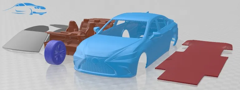 Lexus ES350 F Sport 2019 Printable Car 3D Print Model .c4d .max .obj .3ds .fbx .stl .blend