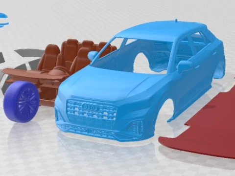 Auto stampabile Audi Q2 S Line 2021 Modello di stampa 3D