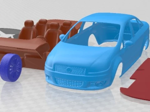 Fiat Linea 2009 Printable Car 3D Print Model