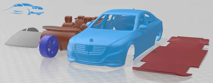 Mercedes Benz S Class 2014 Printable Car 3D Print Model .c4d .max .obj .3ds .fbx .stl .blend 